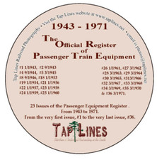 Official Register of Passenger Train Equipment 1943-1971 - 23 Registiers on DVD picture