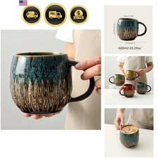 Large Ceramic Coffee Mug - 20oz Big Tea Cup, Blue picture