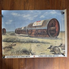 Vintage Lone Star Beer Poster Jim Franklin Schooner in A Long Neck picture