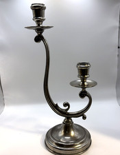 Vintage Handmade  Arte Italica 2 Arm Pewter Medium Candlabra Italian Elegant picture