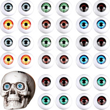 32 Pieces Halloween Eyeballs Plastic Half Eyeballs Spooky Scary Horror Props for picture