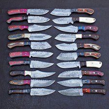 LOT OF 20 CUSTOM HANDMADE DAMASCUS STEEL SKINNER 8 inches  KNIVES WITH SHEATH picture