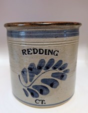 Vintage Mark Essig Pottery Crock Redding, Connecticut Salt Glazed Folk Art 5/92 picture