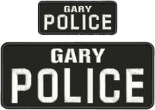 GARY POLICE  embroidery patch 4X10 2x5 hook on back LETTERS WHITE picture