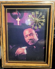 Vintage Martin Luther King Jr MLK Picture Frame Wall Clock Black History Decor picture