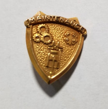 Vintage 1940s 4H Tractor Maintenance Award Pin Badge Gold Filled picture