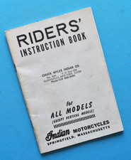 Vintage 1940's-1951 Indian Motorcycle Scout Chief 74 & 80 Rider Instruction Book picture