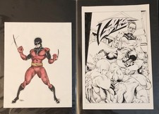 Grips Unpublished Original Comic Art Cover And Grips Original Sketch picture