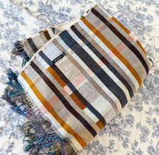 Wallace & Sewell Blanket Made in England Wool Blend Fringe Plaid picture