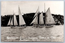 K42/ Acapulco Mexico RPPC Postcard Foreign c40s Sailing Schooners 160 picture