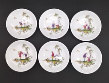 RAYNAUD LIMOGES Sikion Series Raynaud Limoges Repainted Plate Set of 6 picture