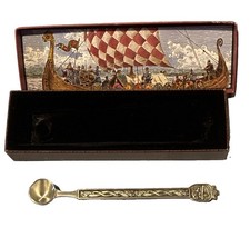 Vintage Konge Tinn Norway Pewter Candle Snuffer Archer Figure Pattern In Box picture
