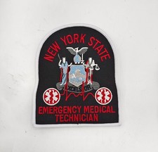 NY New York State EMT Emergency Medical Technician Patch - Red picture