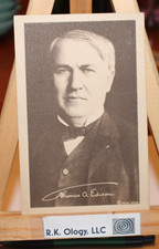 THOMAS A. EDISON ADVERTISING CARD FOR ~ PHONOGRAPH ~ YEAGER STORE ALLENTOWN PA picture