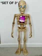 3x Home Depot 3 ft Halloween Classics Animated LED Dancing Skeleton Home Accents picture