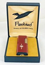 Vintage Red Colibri Firebird Starburst Flipper Slim Lighter Original Case picture