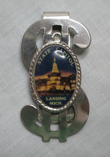VINTAGE MONEY CLIP SOUVENIR LANSING, MICHIGAN STATE CAPITOL picture