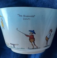 Rare Vintage Palmer Cox Brownies Antique Bowl Golf Game Golf Club picture