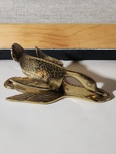 Vintage Virginia Metalcrafters Brass Goose Duck Paper Weight Clip Letter Holder picture