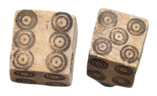 Ancient Roman Bone dice decorated with circles 1-4th AD Good Very Rare 8mm 1,4g picture