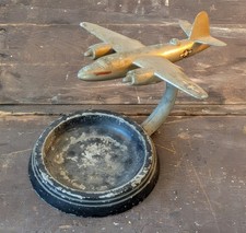 Vintage WW2 Era 1940s Bronzart B-26 Marauder Airplane Ashtray - Needs Repair  picture