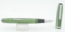 Esterbrook J Green Pearl & Chrome Fountain Pen - 2968 Broad Nib - 1950's picture