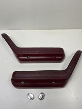 1984 Dodge Rampage Maroon Arm Rests Pair Left and Right With Screws/Chrome Trim picture