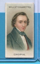 1911 W. D. & H. O. WILLS MUSICAL CELEBRITIES TOBACCO CARD #12 CHOPIN picture