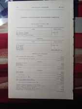 1906 rare Report of the LIBERTY & JACKSON TELEPHONE Co. Liberty Pennsylvania  picture