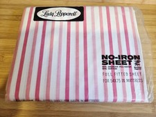 VTG New Lady Pepperell No-Iron Full Fitted Sheet Pink picture