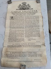Original 1745 Carlo Emanuele III Royal Decree Broadside Turin Stamperia Sardinia picture
