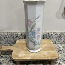 Jamestown China Pastel Floral Porcelain Vase - Golden Rim - Made In Japan picture