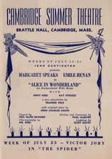 Rare 1945 Cambridge Summer Theatre Alice in Wonderland Program Brattle Hall MA picture