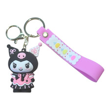 Sanrio 3D Figure Kuromi Keychain Purse Backpack Zipper Charm New  picture