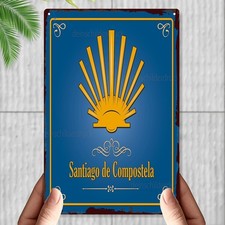 Vintage Camino de Santiago Iron Large Tin Metal Signs Home Décor 8x12 picture