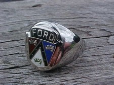 1950s Ford Car Crest Silver Chrome Ring Size #12 NOS Unique Hi-Quality picture