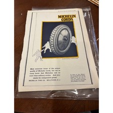 Vintage Michelin & Bowser 1922 Print Ad Set Black Yellow Automotive Petroliana picture