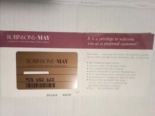 Mint Vintage Robinsons-May Store Charge Card With Introductory Letter Expired  picture