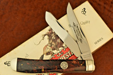 WINCHESTER MADE IN USA CHARCOAL RUBY COPPER TRAPPER KNIFE NICE 1994 (27674) picture