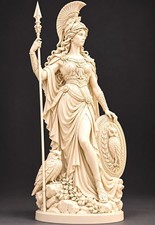 Athena Goddess Statue – Spear Shield & Owl Resin Greek Mythology 3D Printed 7 in picture