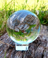 Clear Crystal Sphere K9 Ball 50-200mm with Crystal Stand Meditation Healing picture