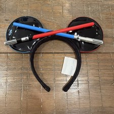 Star Wars Disney Parks Mickey Mouse Lightsaber Ears Headband Blue Red 3D MTFBWY picture