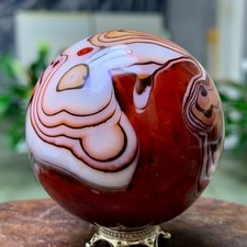 185G Natural red stripe agate sphere Crystal Ball Madagascar mineral picture