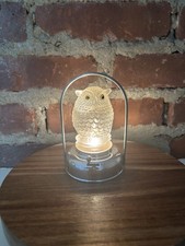 Vintage FROSTED GLASS OWL Lantern Battery Op NIGHT LIGHT by Pifco picture