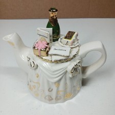 Vintage Paul Cardew Made in England Anniversary Tea Table Teapot 2 Cup picture