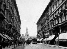 Milan Via Dante And View Of The Castello Sforzesco 1911 OLD PHOTO picture