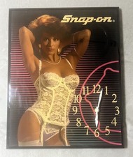 Vintage 1980's Snap-On Tools Pinup Lingerie Girl - Wall Clock - 17.5