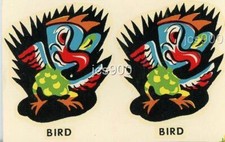 VINTAGE BIRD IMPKO MONSTER HORROR SOUVENIR BIKE CAR WINDOW TRAVEL DECAL 1950s picture