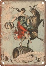 Vintage Bock Beer Vintage Ad Reproduction Metal Sign E441 picture