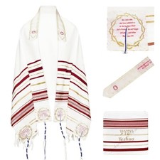 Blood of Yeshua Jesus Red Messianic Christian Prayer Shawl & Yeshua Tallit Bag picture